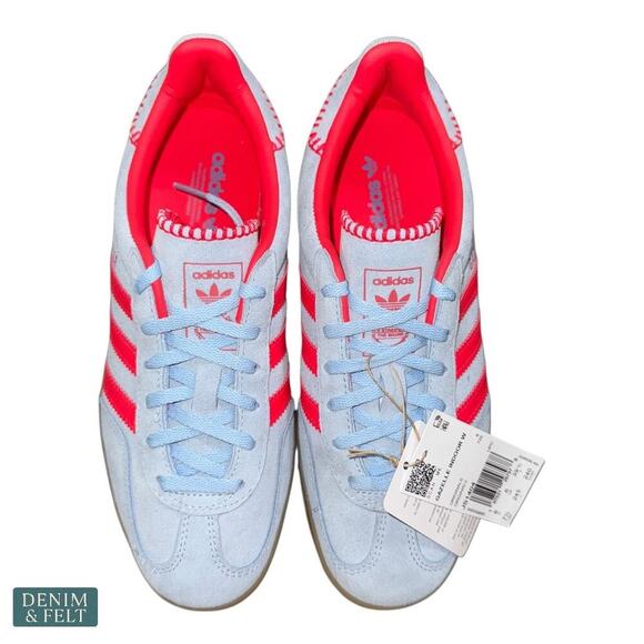 Adidas Gazelle Indoor Women’s Sneakers Red/Blue Gum Sole Size 6 NEW w/ Tags - Picture 8 of 16